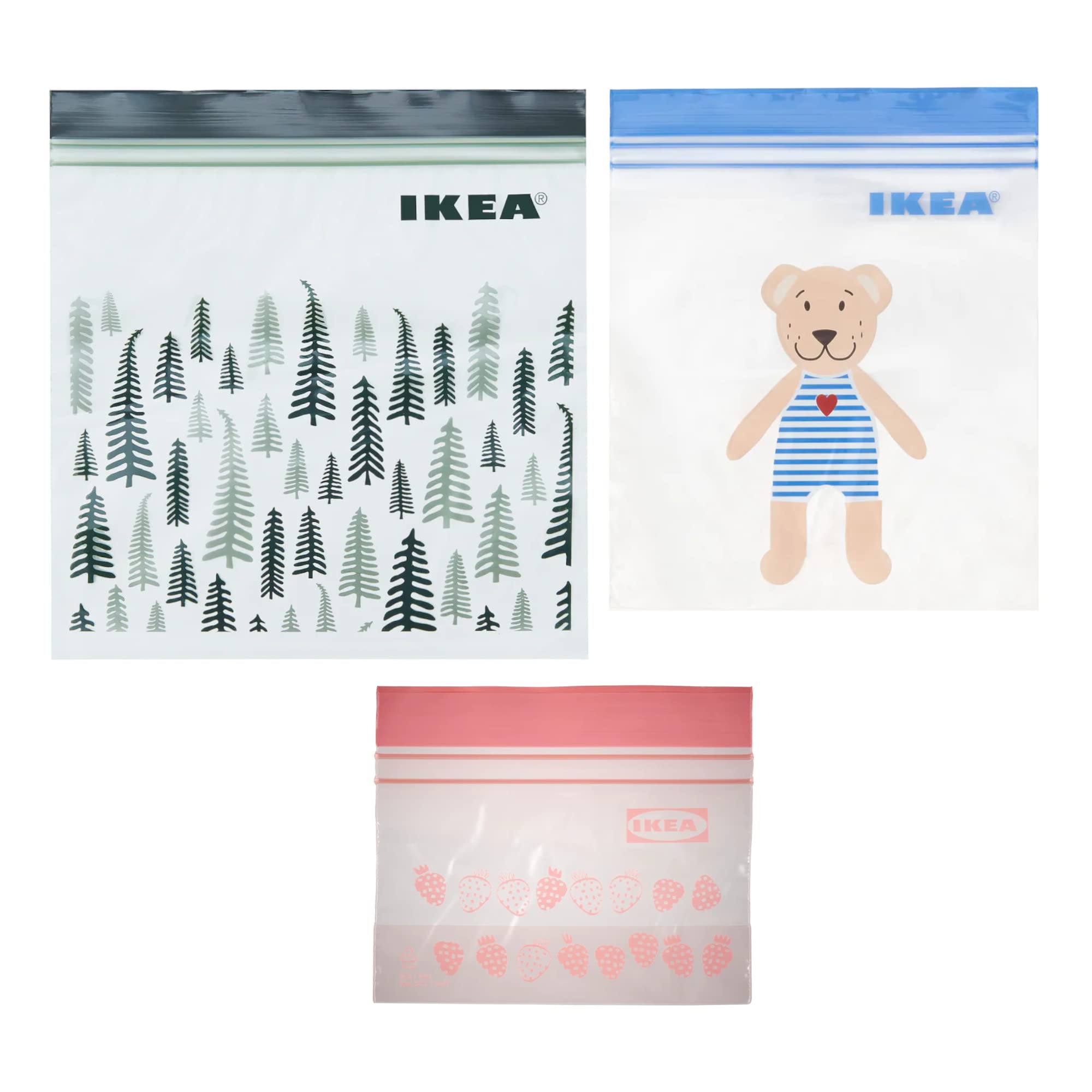 

IKEA Plastic bags with double zipper ISTAD 3 types 75 pieces set x 25 pieces Tree 1L x 25 pieces x 25 pieces Freezer Bag Storage Bag [Set product]