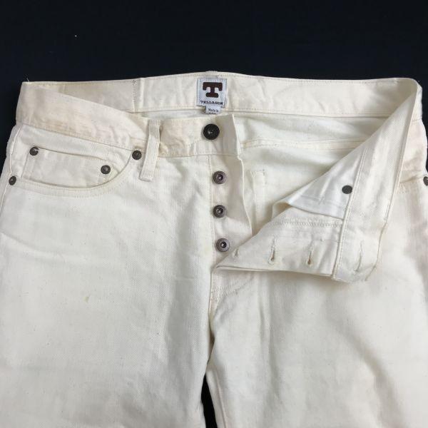 TELLASON Slim Straight White Denim Pants Men’s 30 Inseam 77cm USA(USED)