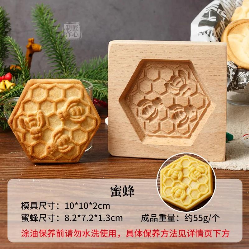 Cookie Molds for Baking Wooden Cookie Cutter 3D Gingerbread Cookies Moulds Press Cake Embossing Pumkin Bakery Gadgets Stamps
