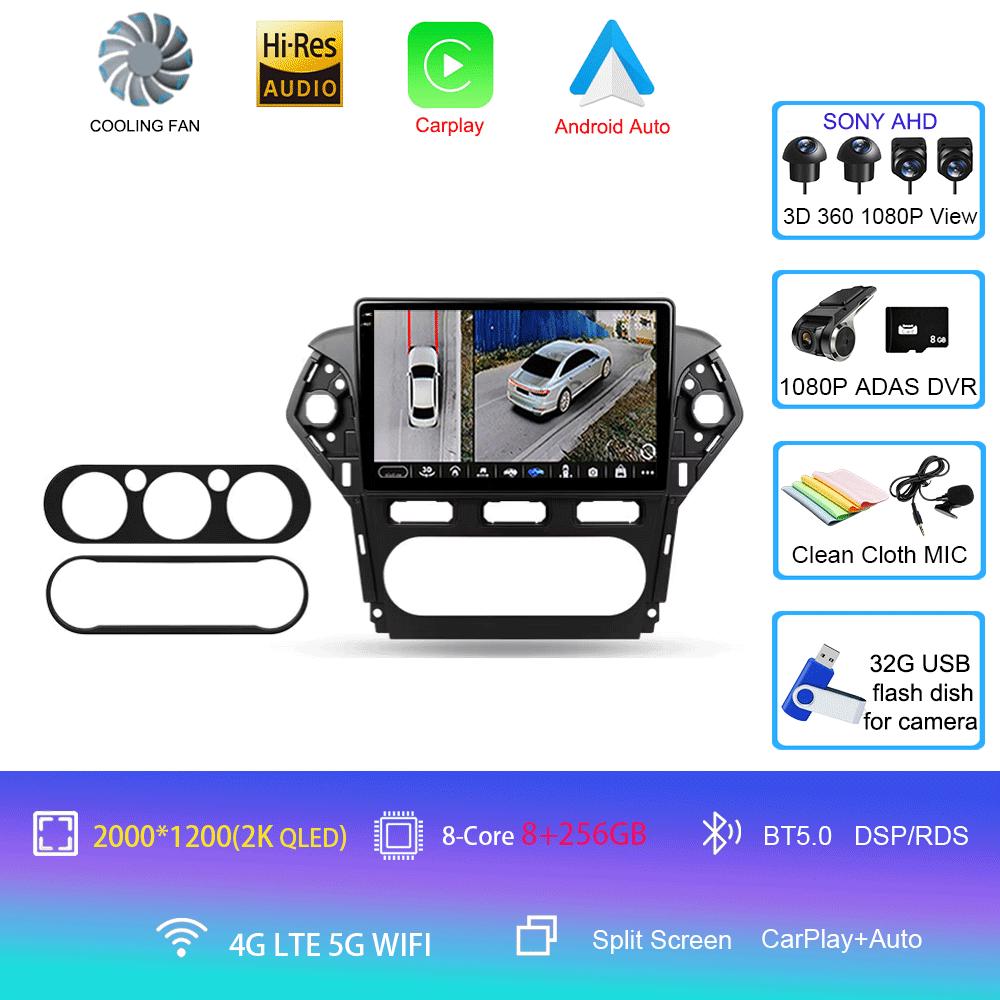 For Ford Mondeo 4 2011 - 2013 Car Radio Android 14 Carplay Auto 2K Screen Multimedia Player Autoradio GPS Stereo 2din Head Unit