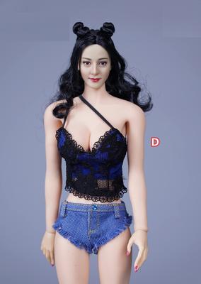 SA029D Módní vesta a sexy kalhoty pro akční figurky v měřítku Krásné oblečení Hlava a boty Ne [TOYBARJAPAN] 1/6 Dámské (Tělo, zahrnuto)