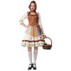 New Adult Female Halloween Little Red Riding Hood Costume Pastoral Manor Farm Maid Dress Set