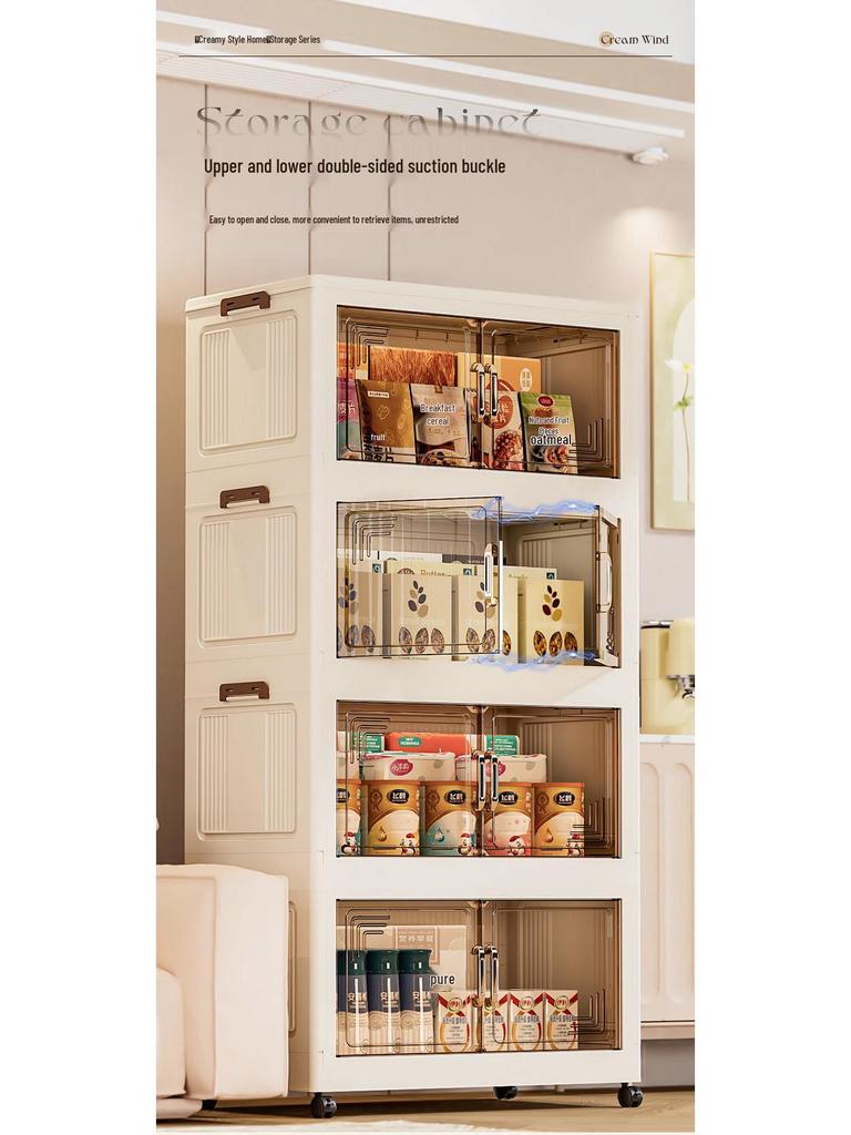 Foldable Multi-Layer Storage Cabinet for Bedroom and Living Room