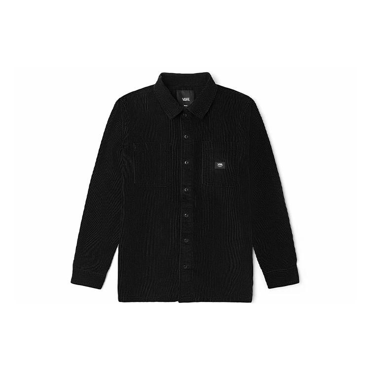 Рубашки Vans Мужская Черная С Лацканами Умеренная Рубашка VN0A4RZFBLK L