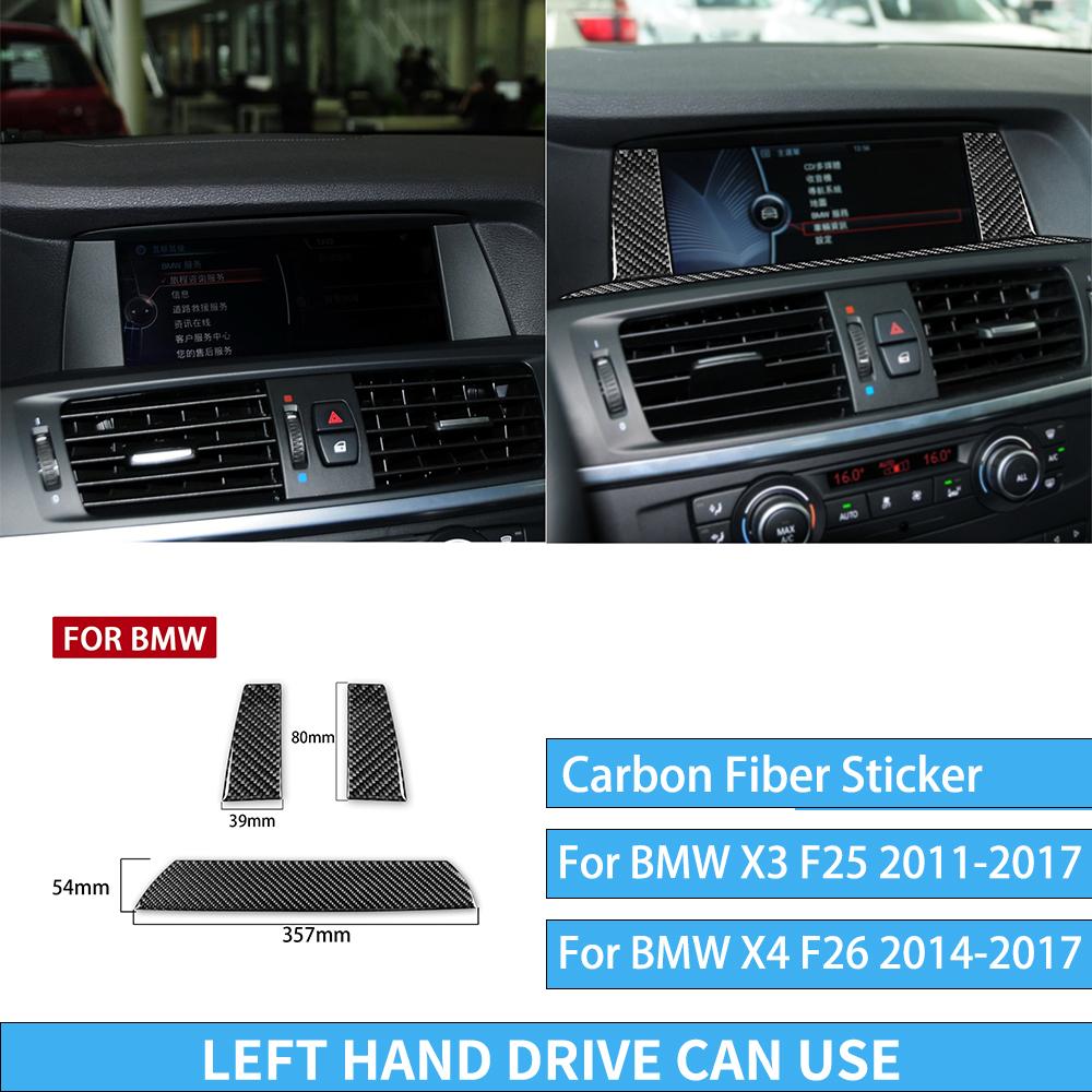 For BMW X3 F25 2011-2017 For X4 F26 2014-2017 Accessories Interior Dashboard Gear Outlet Full Set Kit Carbon Fiber Cover Sticker