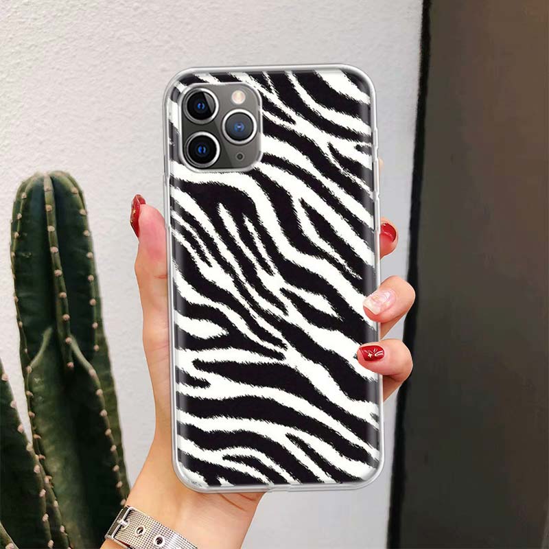 Zebra Stripe Print Phone Case For Apple iPhone 17 Air 16 15 Plus 14 + 13 Mini 12 11 Pro Max 7 8 SE 16Max Soft Shell Cover Coque