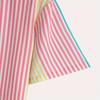 Summer Men's Colorful Striped Pattern Short Sleeved Slim Fit Shirt with Casual Button Collar Suitable for Beach and Daily Wear