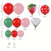 130pcs Red and Green Strawberry Balloon Arch Kit Berry Sweet Birthday Party Decorative Wreath Suitable for Birthday Parties PROM