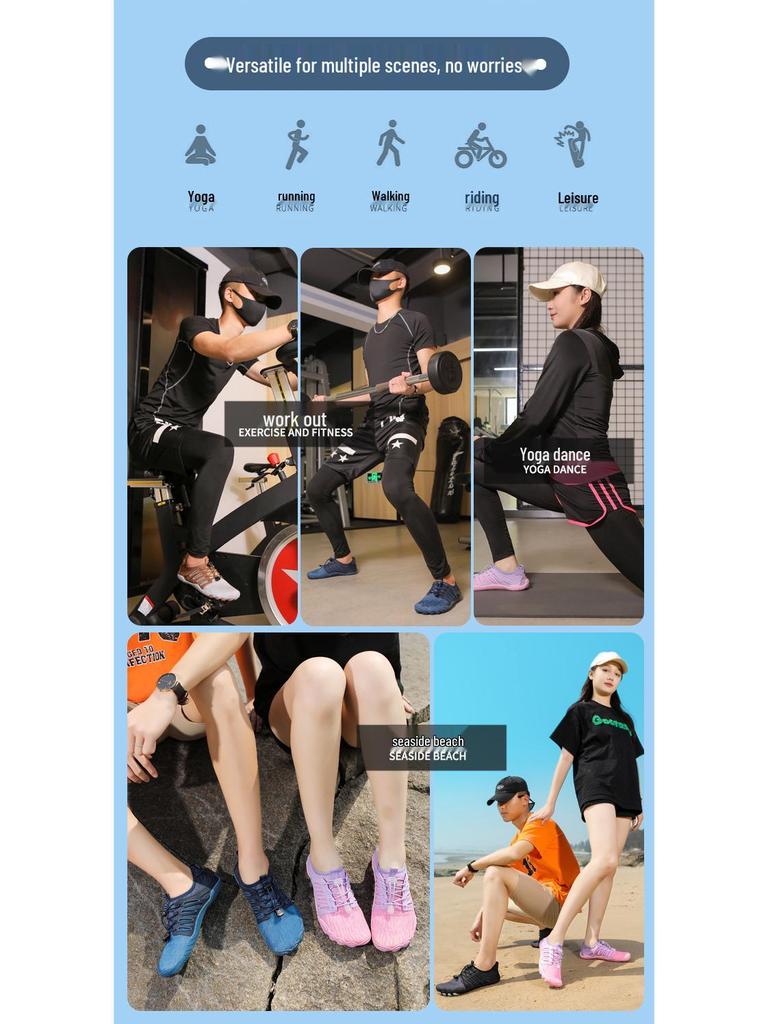 Přeshraniční venkovní pětiprsté boty: Ideální pro párové plážové, plavecké, turistické a fitnessové dobrodružství.