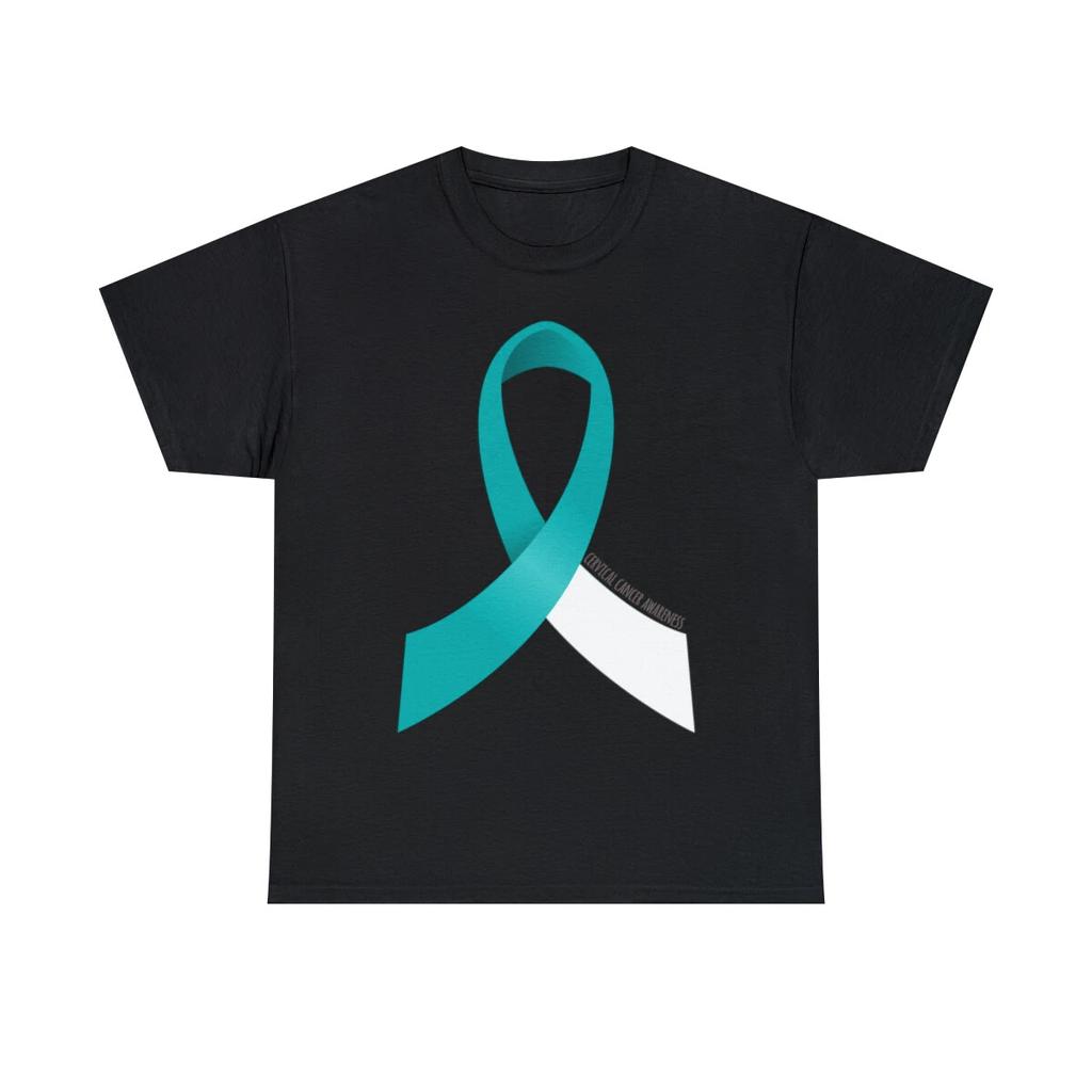 Cervical Cancer Awareness Ribbon Graphic Tee Shirt, S-5XL