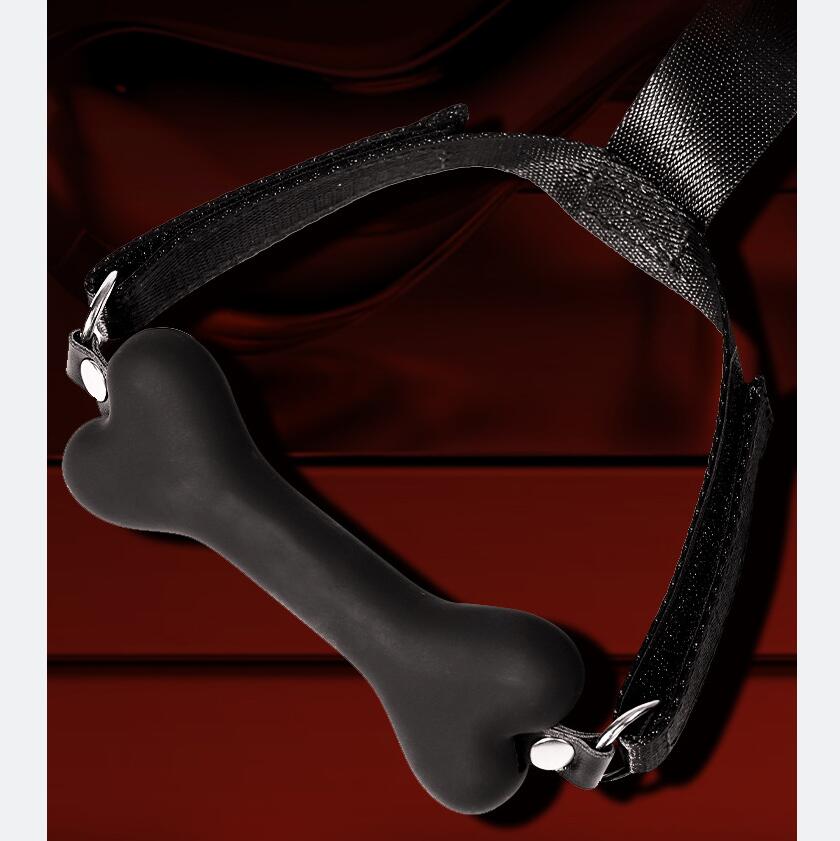 Sex Bondage Set Handcuffs + Footcuffs + Gag SM BDSM Dog Bones Silicone Gag Balls Drooling Sex Furniture Couple Play Toys Cosplay