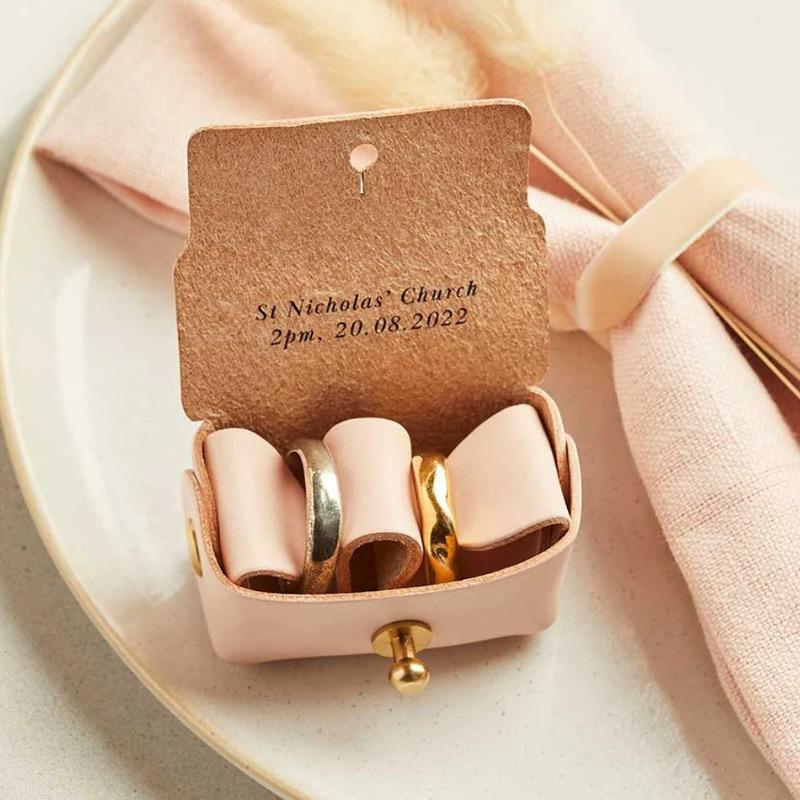 Cross-Border Leather Earring & Ring Storage Pouch - Bridesmaid Gift Mini Jewelry Box