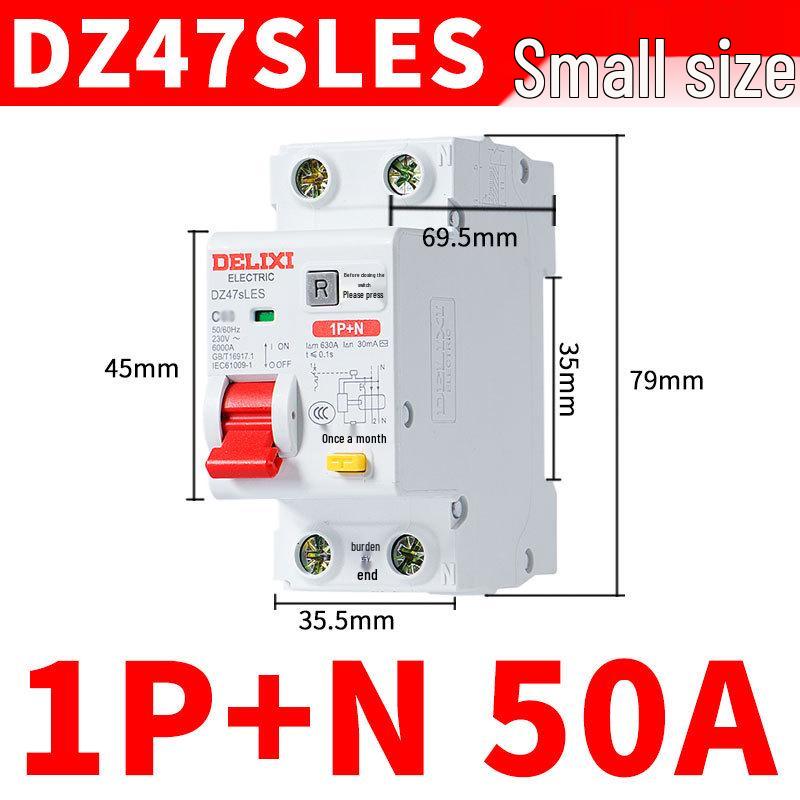 Delixi 220V Miniature Air Switch Circuit Breaker 2P with Leakage Protection, 1P+N, 3P, 4P.