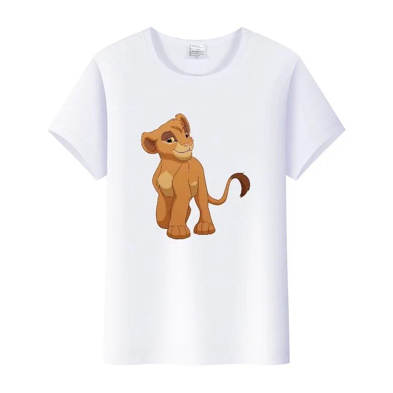 Cartoon The Lion King Simba Tops Oversized T-shirts Blouses Tees Summer Short Sleeve Tshirt Y2K Clothes Gift Unisex