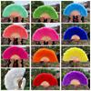 38*24cm White Hand Fan Multicolors Chinese Style Hanfu Fan Ladies Folding Fur Fans Home Decor