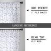 Tollpiz Leaves Short Sheer Curtain Sage Green Leaf Embroidery Living Room Curta Rod Pocket Voile Faux Linen Embroidered Leaves Curtain for Bedroom,