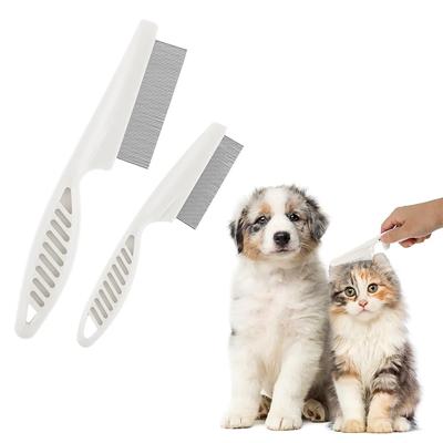 Pet Hair Comb Flea Comb Dog Cat Hair Removal Brush Portable Pet Stainless Steel Massage Dual-Sided Comb Universal Pets Tool