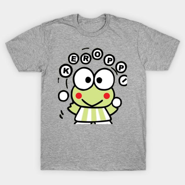 Women's Fashion Round Neck Short-sleeved Cut Of Keroppi Print T-shirt Summer Casual Slim T-shirt
