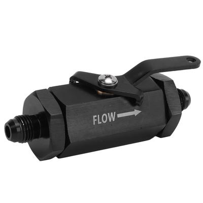 Car Fuel Shut Off Valve AN6 Fitting Flow Control Aluminum Alloy Black Rustproof Universal