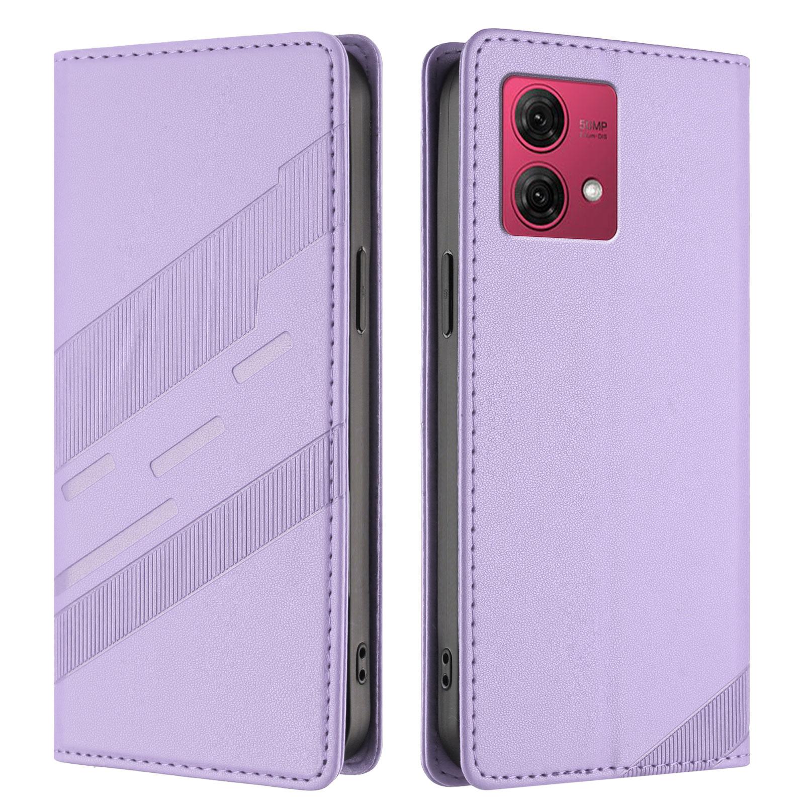 

Чехлы для телефона Motorola Moto G84 5G в панк-стиле с оттиском, кошелек-подставка, кожаная обложка Light Purple