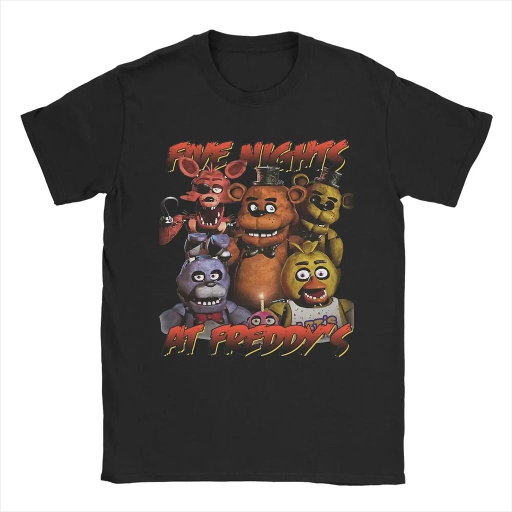 Heta Spel Topp Fem Nätter Hos Freddy Freddy Fazbears Pizzeria T-shirt Vintage Trendig Kortärmad Unisex