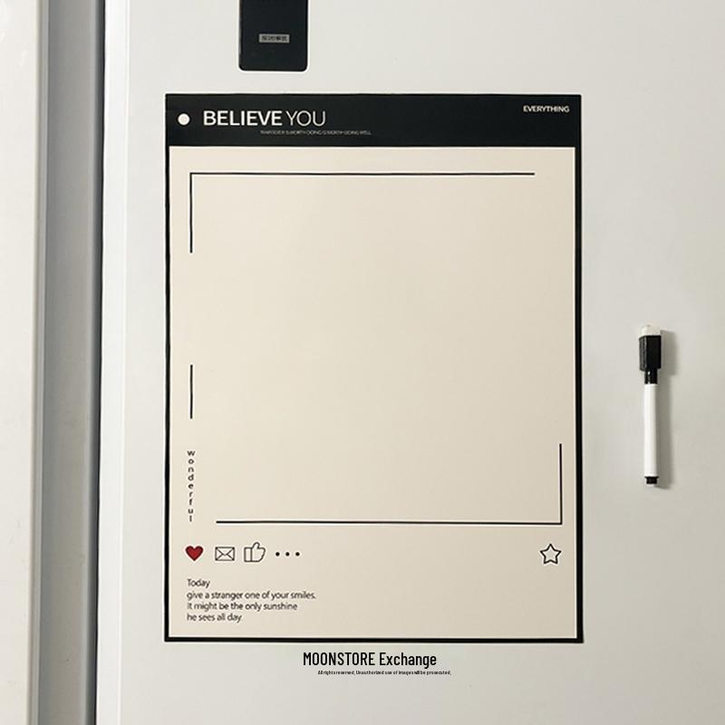 Placă Memo Magnetică Ștergibilă pentru Frigider - Decorare Placă Mesaje și Memento pentru Ușa Magnetică