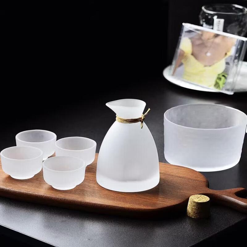 Japanese Hammered Glass Sake & Beverage Set