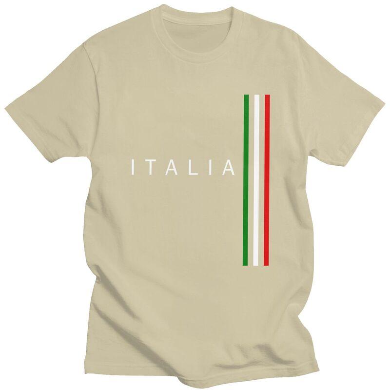 Individuelles Klassisches Italien Flagge T-Shirt Herren Kurzarm Italienisch Stolze T-Shirts Lässige Tee Tops Übergroße T-Shirts Merch