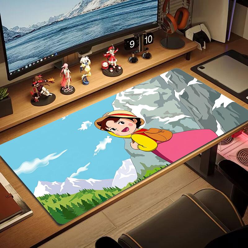 Heidi Alps Cartoon Large Size Mouse Pad Large Gaming Table Cushion Non-slip Laptop Tablet Big Mousepad XXL Mat Mini PC Playmat With Lock Edge