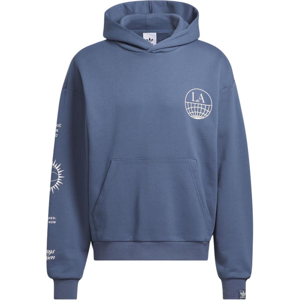 Adidas Originals La To The World Graphic Fashion Sports Hoodie Unisex Hoodies Ink-Blue White JI6956