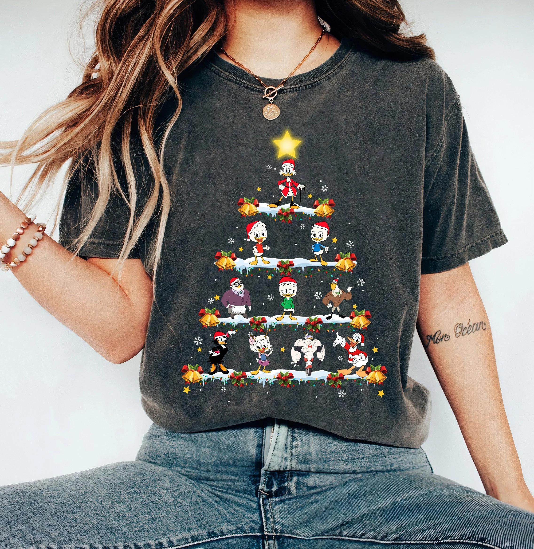 Donald Duck Christmas Tree and Lights TShirt Uncle Scrooge TShirt Park Christmas Washed TShirt Cotton and Soft M