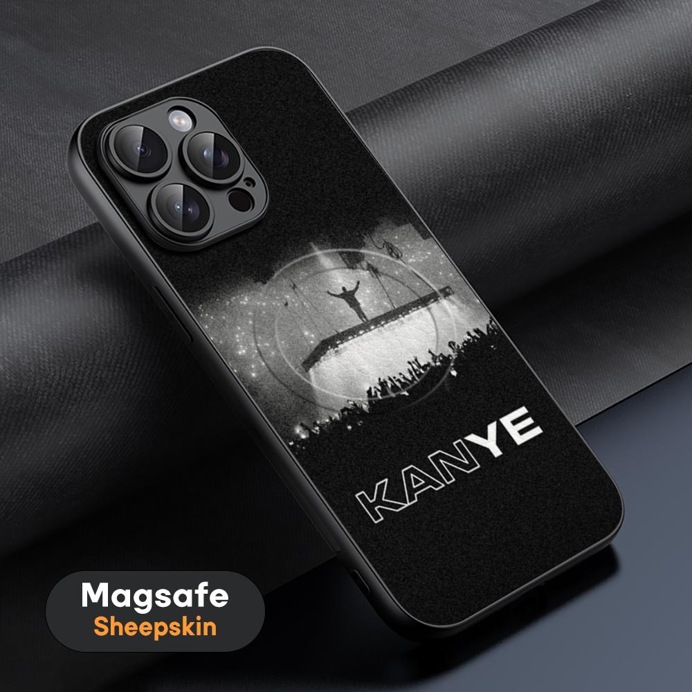 Rap K-kan-YE W-WE-ST Man Hot Phone Case For iPhone 17 16 15 14 13 12 11 Plus Pro Max  High-end Luxury Magsafe Sheepskin
