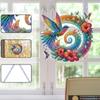 2D Flat Hummingbird DIY Hanging Diamond Art Kits Rhinestone Diamond Painting Set Diamond Art Pendant Wall Decor for Home Windows