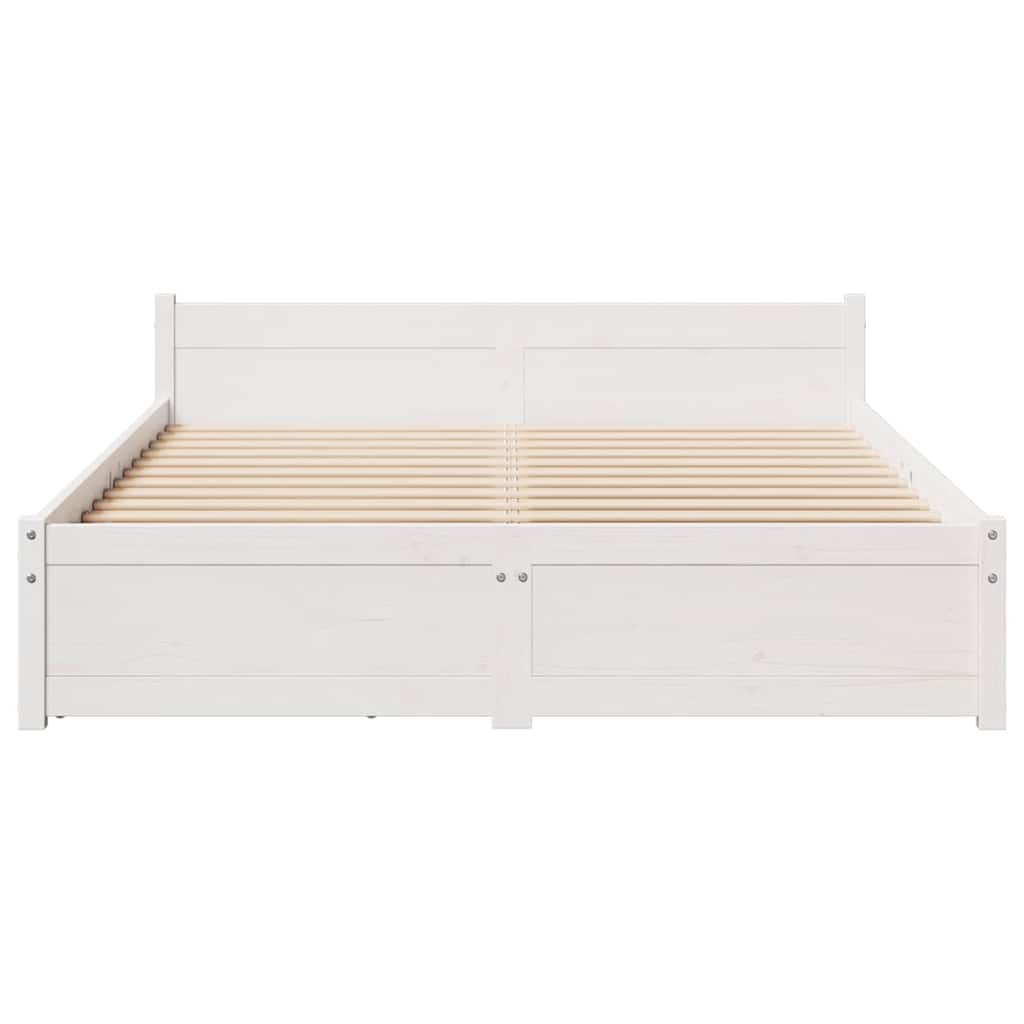 Solid Wood Bed without Mattress White 140x200 cm Pine Wood