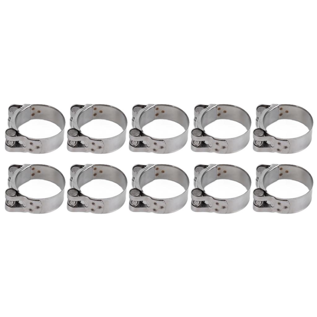10Pcs Hose Clamp 201 Stainless Steel Reinforced Full Core Appearance Galvanized Pipe Clamps for Automotive Industrial