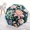 1pc Floral Garden Automatic Open/close Folding Compact Umbrella, 8-Rib Sturdy Canopy, Lightweight Portable, Everyday Use, Gift, Outdoor Umbrella, Trav