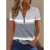 Summer Women's Short Sleeve Zipper T-Shirt