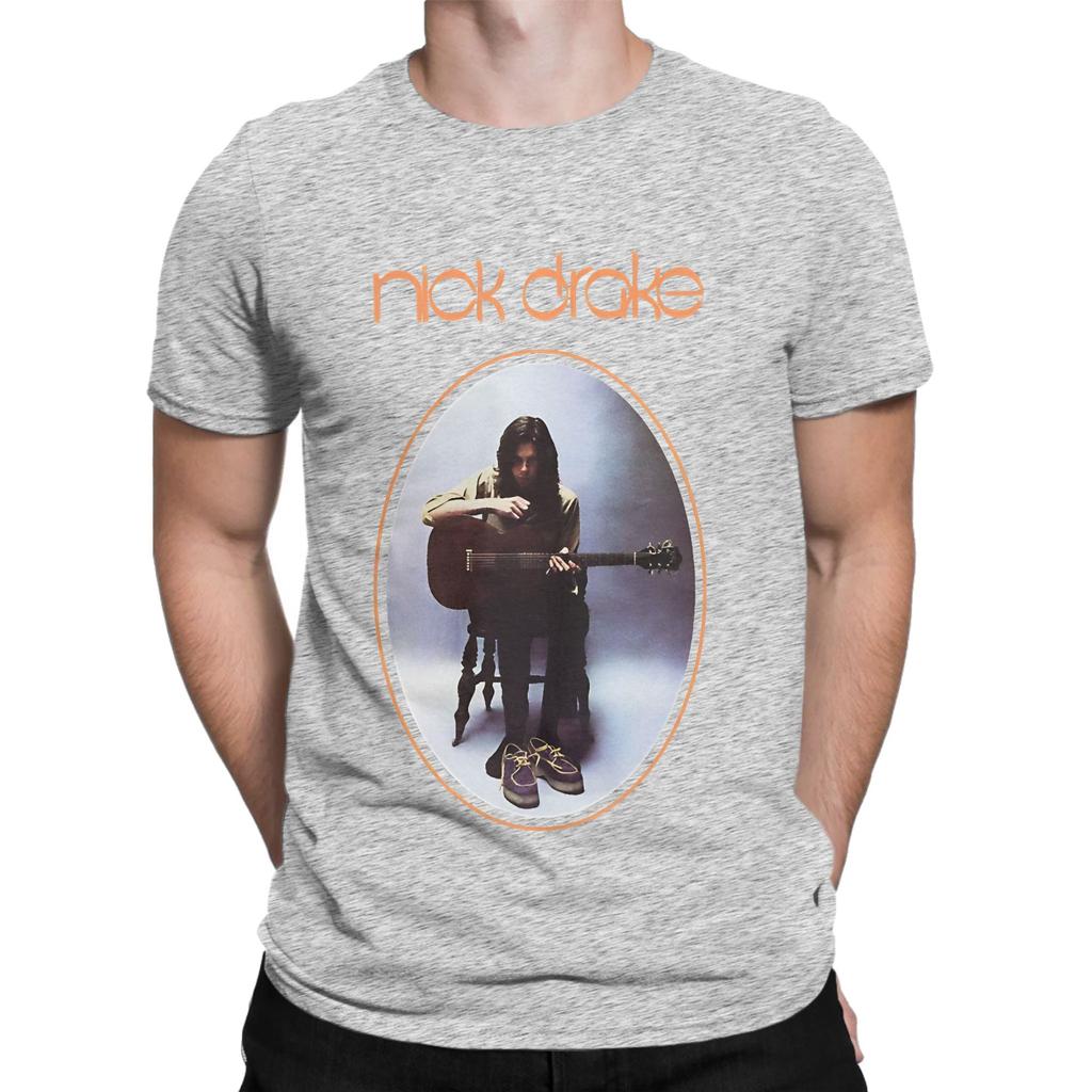 Lustige Nick Drake T-Shirts Unisex Rundhals Baumwoll-T-Shirts Kurzarm-T-Shirt Geburtstagsgeschenk Oberteile