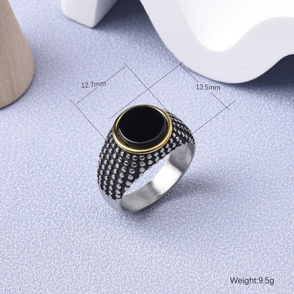 Men's Many Gemstone Style Styles 316LStainless Steel Onyx Party Rings Classic Fashion Trend Jewelry,High Quality Product