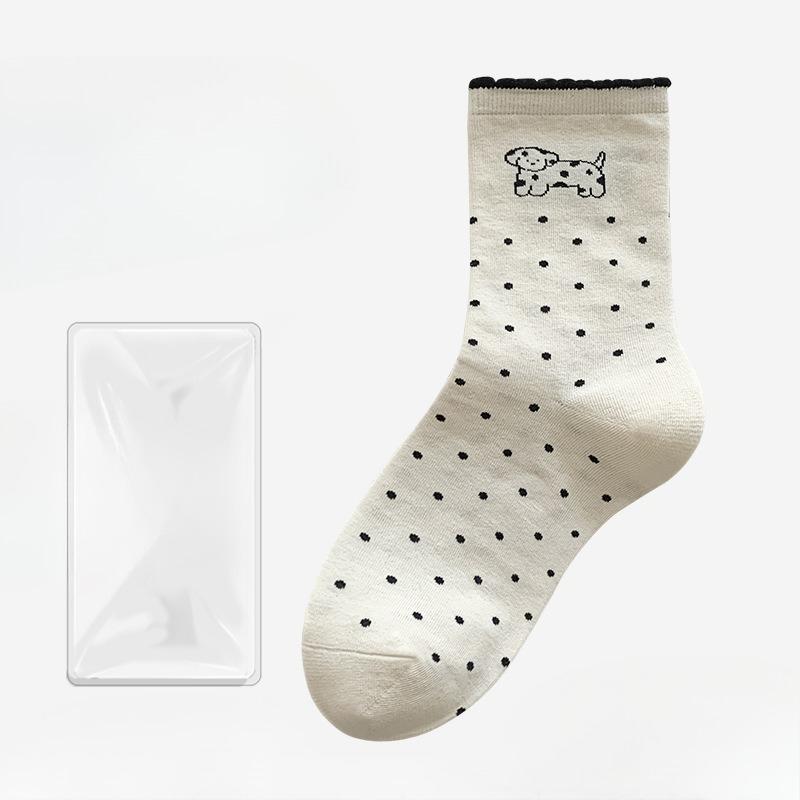 

Женские осенне-зимние повседневные милые носки-гольфы с вышивкой в полоску, дезодорирующие, плетеные, дышащие 1 pair