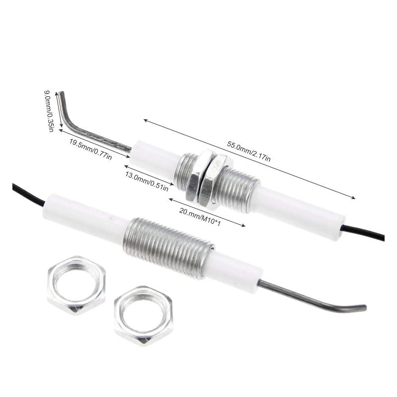 Gas Grill Heater Cooker Range Stove Spare Parts Igniter Ceramic Electrode with Cable Ceramic Ignition Needle Accessories