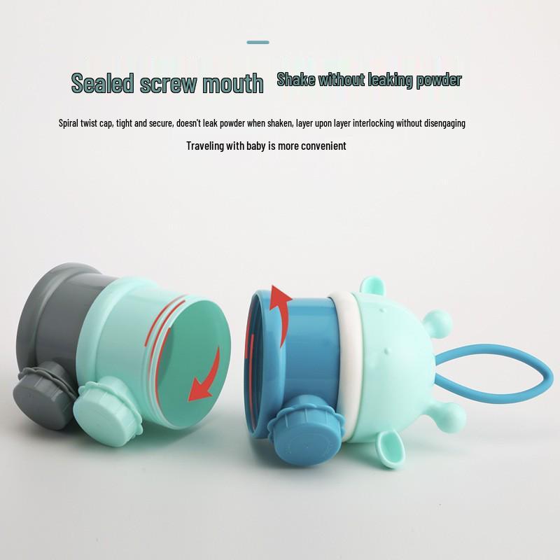 Portable Baby Cereal and Milk Powder Storage Container - Sealed, Light-Proof, Compact Portioning Box