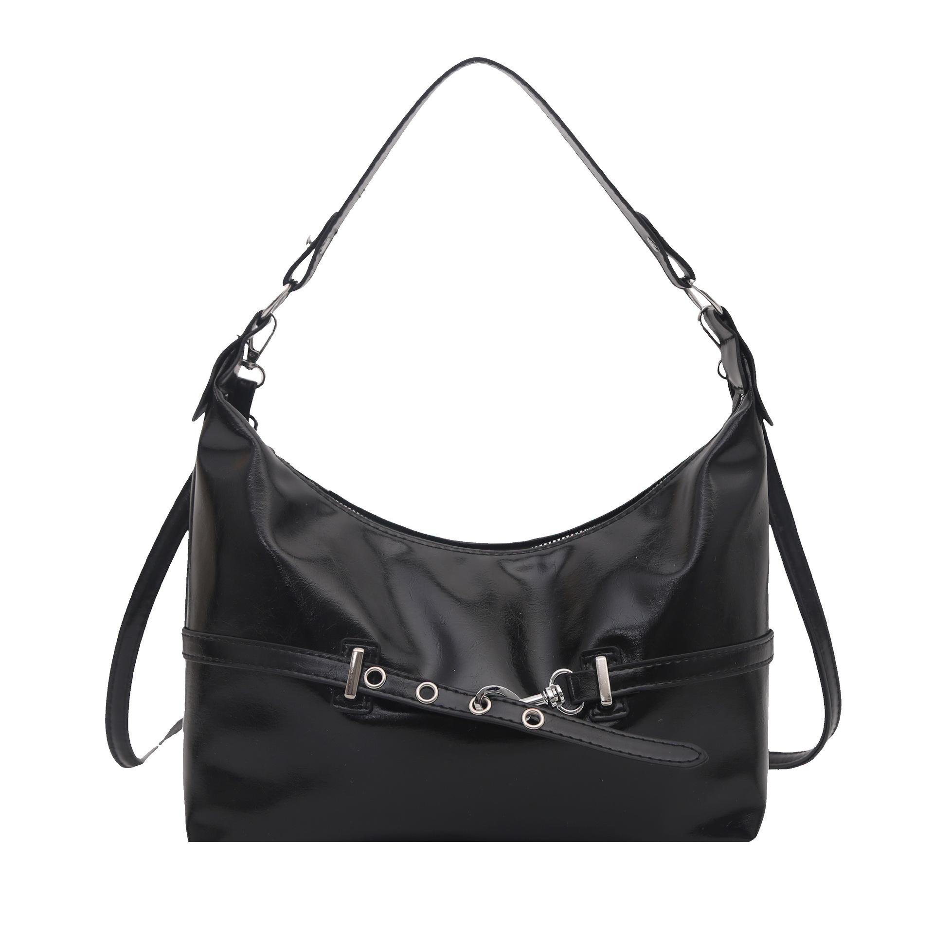 

Retro fashion tote bag large capacity commuter shoulder bag simple versatile underarm bag messenger bag чёрный