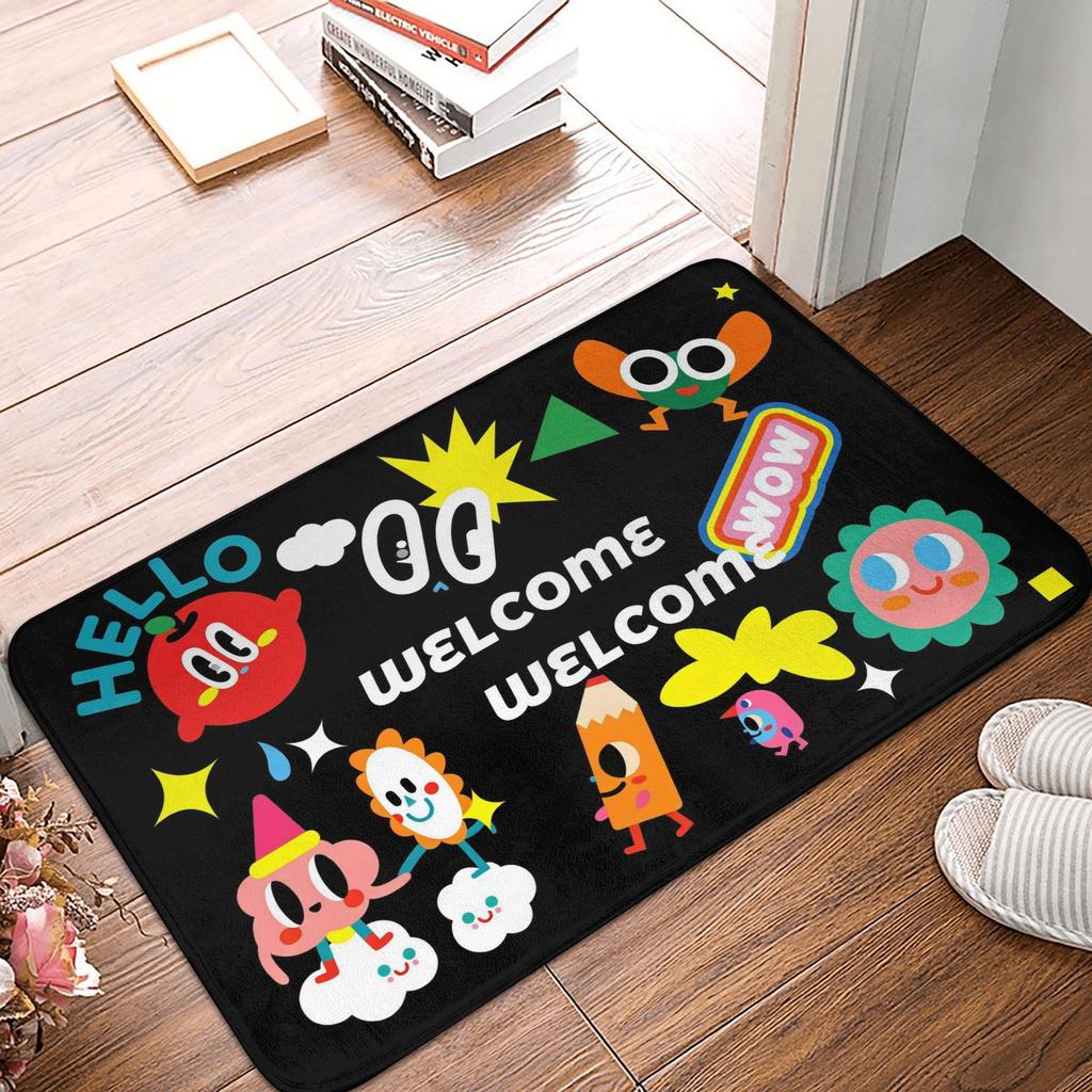 Ins Style Cartoon Animals Welcome Front Door Mat Anti-Slip Indoor Waterproof Doormat Garden Garage Entrance Rug Carpet