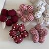 Elastic Flower Scrunchie Filled Cotton Ponytail Decorative Hairband  Hair Accessories