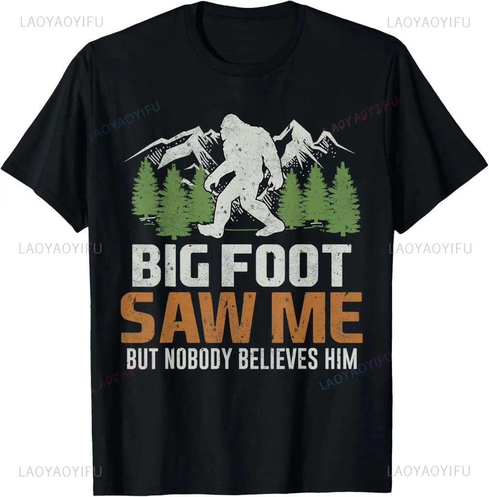 Bigfoot mi ha visto ma nessuno gli crede T-shirt Divertente Grafica Stampata Moda Casual Uomo T-shirt Manica Corta Stile Estivo T-shirt...