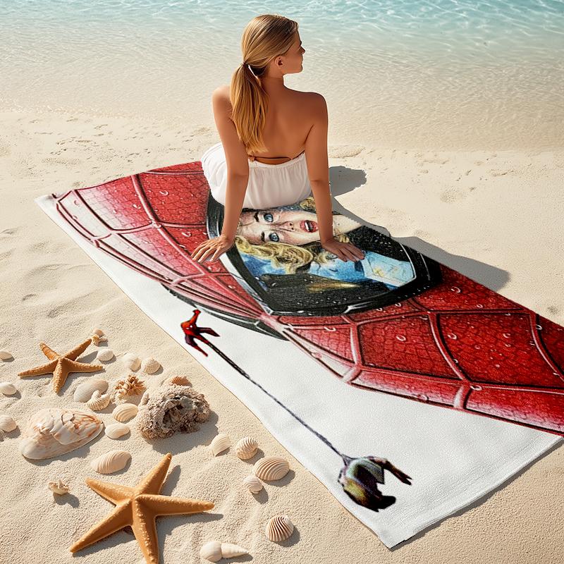 Spider-Man Beach Towel Outdoor Camping Beach Towel for Vacation Swim Outdoor Pool Absorbent Bath Towel