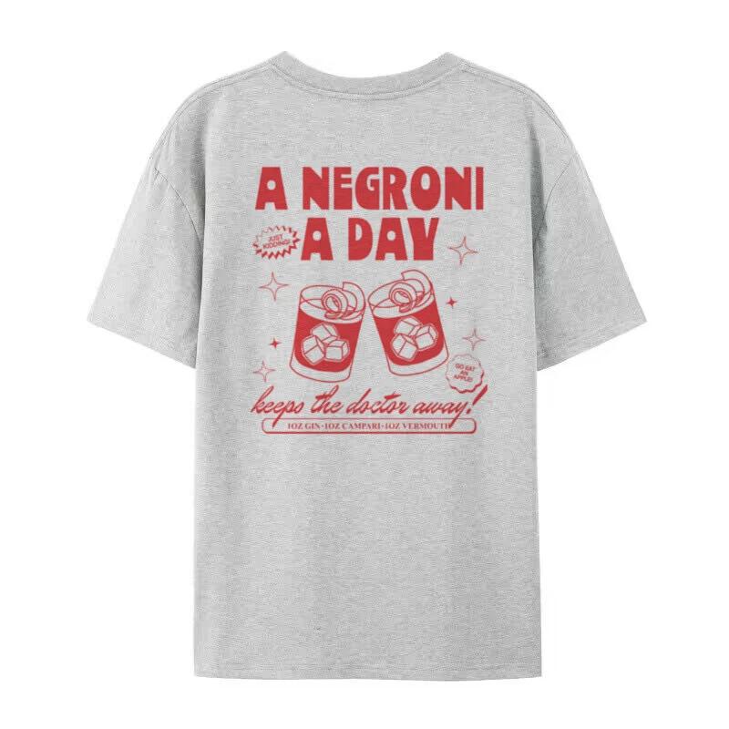 Women Oversized Negroni TShirts Summer Aesthetic Harajuku Streetwear Tops Retro Funny Cocktail T Shirt Unisex Fashion Clothes