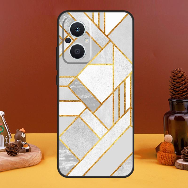Geometric Marble Case For OPPO Reno 10 Pro 11 F 4 5 6 7 8 Lite 4Z 5Z 8T OPPO Find X5 X2 X3 Lite X6 Pro Cover