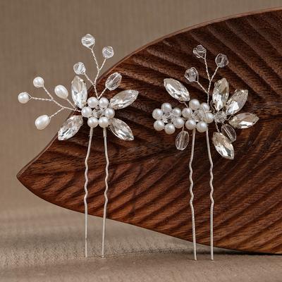 Bridal Vintage Pearl Rhinestone Hair Pin Elegant Beaded Wedding Headpiece Versatile Updo Accessory For Women